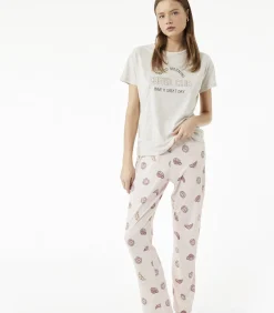 Dames Pyjama Set Lange Mouwen Katoen Bedrukt