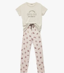 Dames Pyjama Set Lange Mouwen Katoen Bedrukt