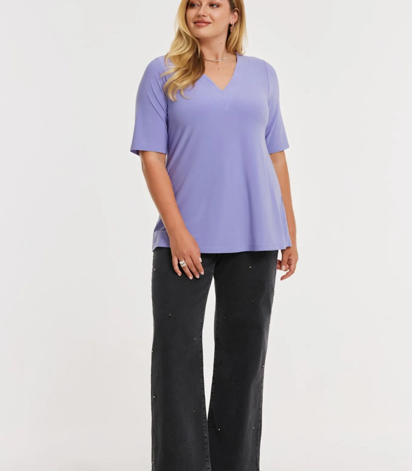 Dames T-shirt met v-hals