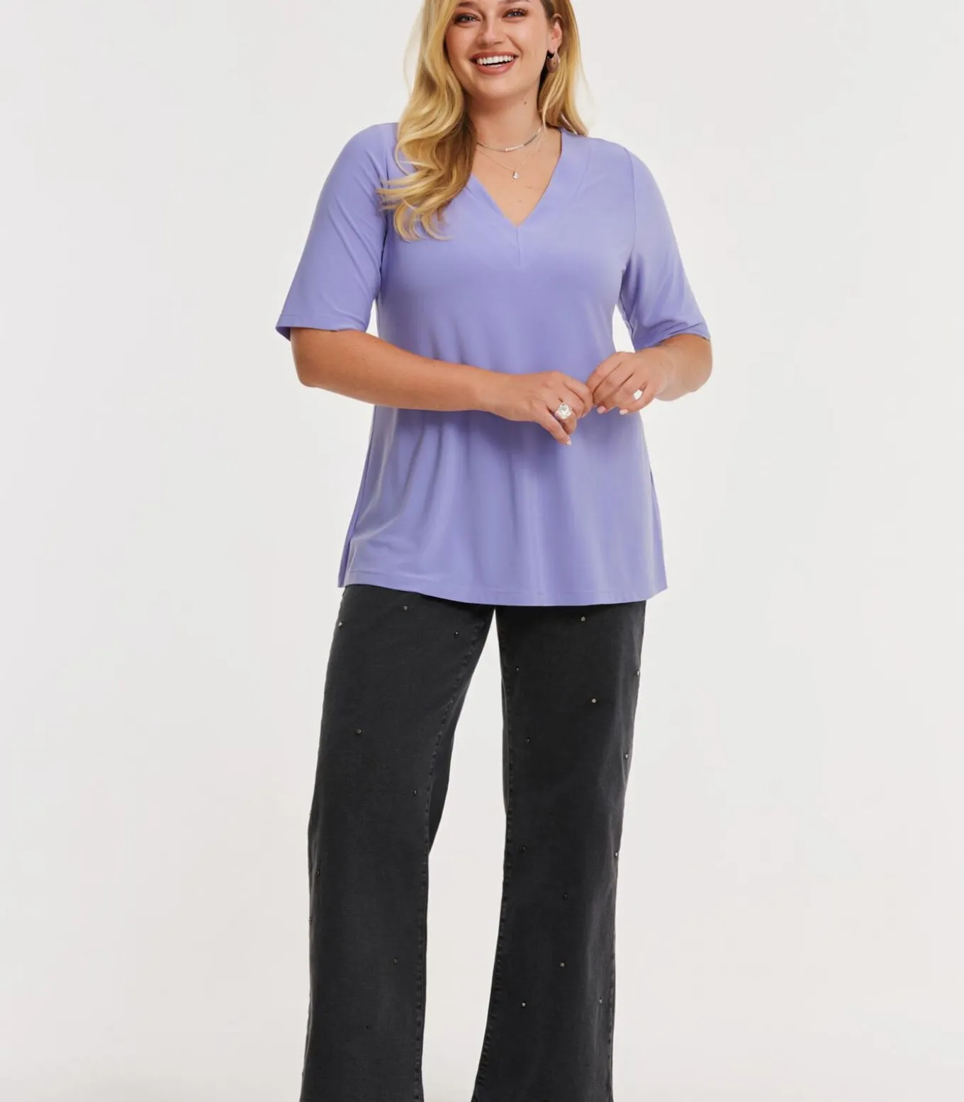 Dames T-shirt met v-hals