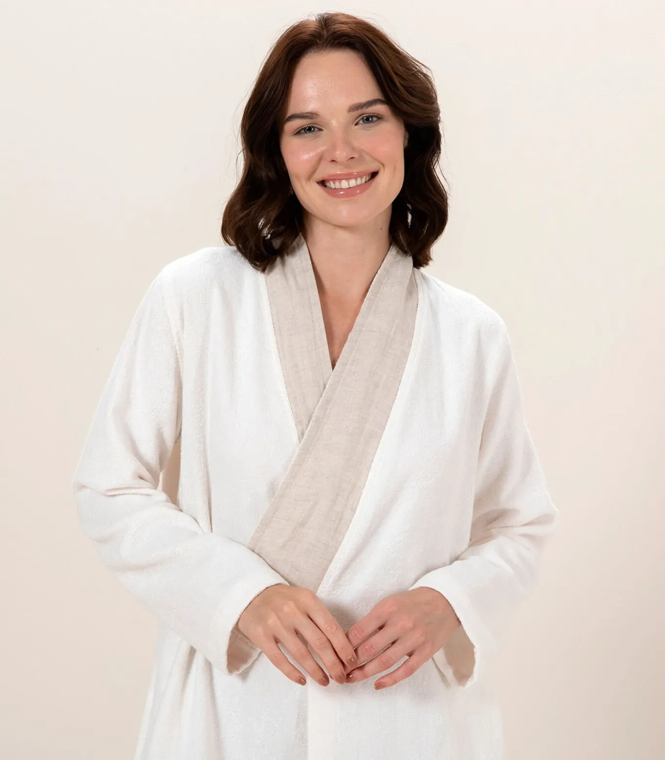 Damesbadjas Puur Ecru - L