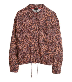 Damesblouse met luipaardprint en zakken