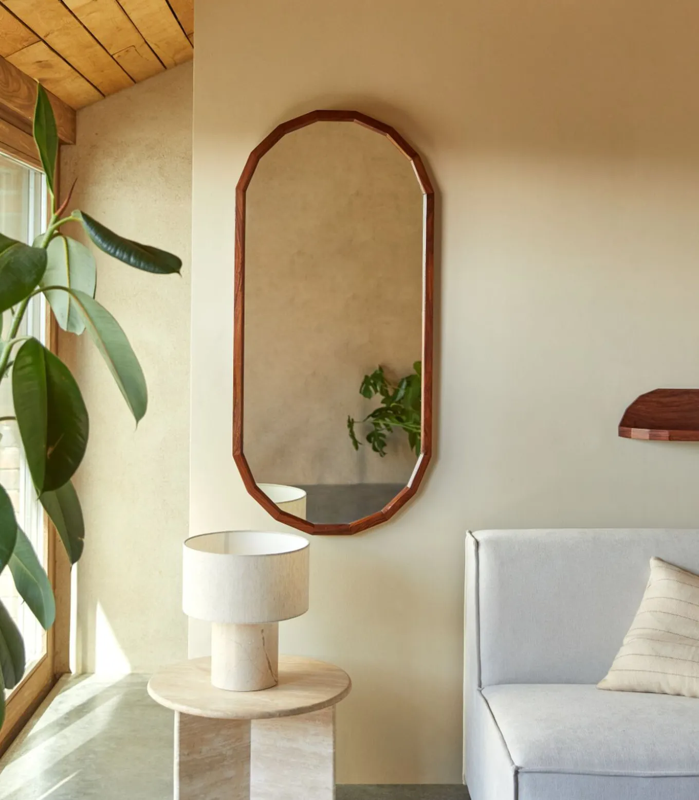 Decoratieve spiegel in massief palissanderhout 120x56 cm Jade