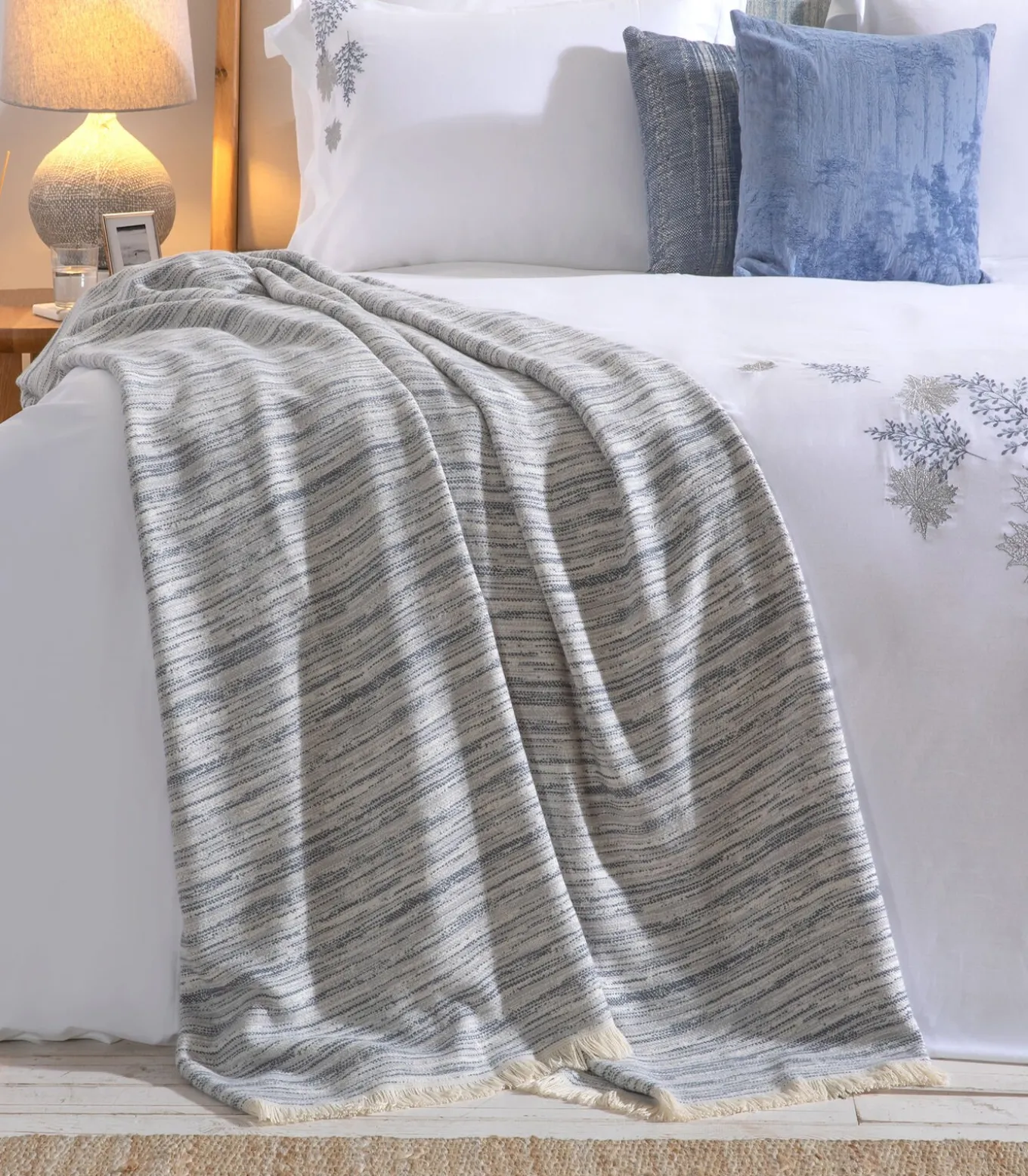 Deken 2 personen Melange 200x220 cm Lichtblauw