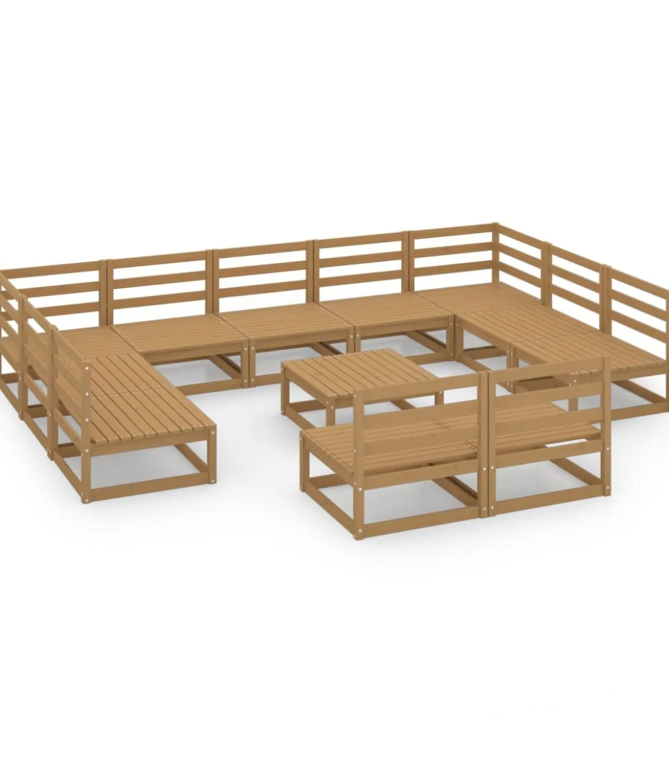 12-delige Loungeset massief grenenhout