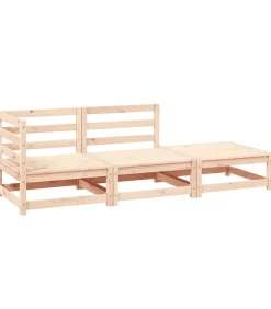 3-delige Loungeset massief grenenhout