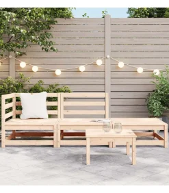 3-delige Loungeset massief grenenhout