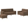 3-delige Loungeset met kussens stof bruin
