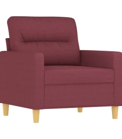 3-delige Loungeset met kussens stof wijnrood