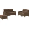 4-delige Loungeset met kussens stof bruin