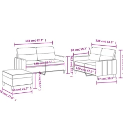 4-delige Loungeset met kussens stof bruin