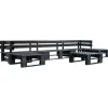 6-delige Loungeset pallet hout zwart