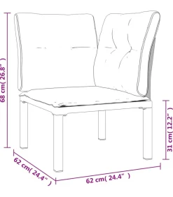 5-delige Loungeset poly rattan zwart en grijs