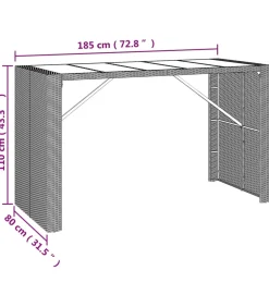 9-delige Tuinbarset met kussens poly rattan zwart