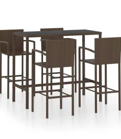 5-delige Tuinbarset poly rattan bruin