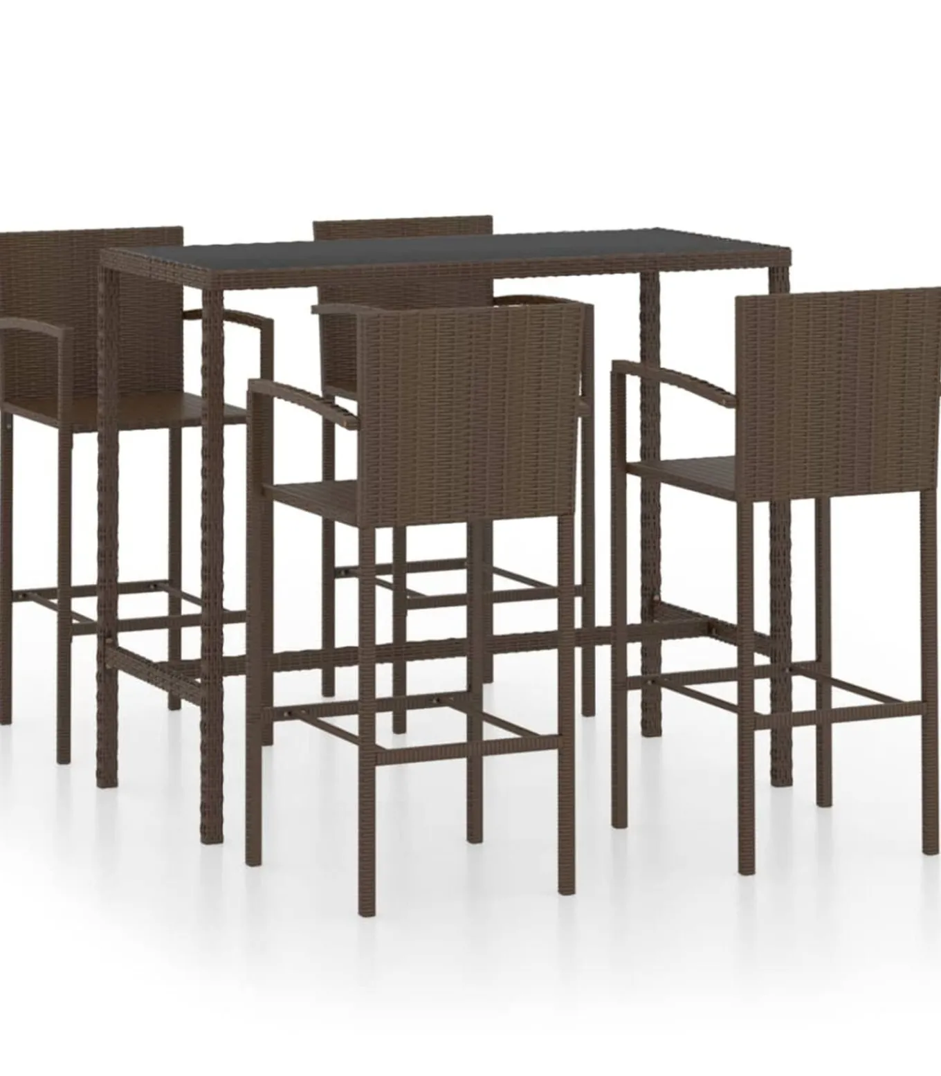 5-delige Tuinbarset poly rattan bruin