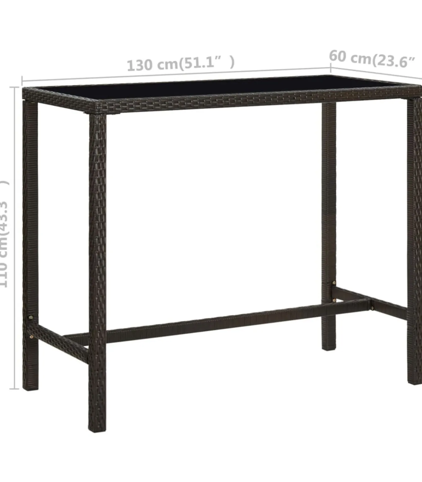 5-delige Tuinbarset poly rattan bruin