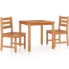 3-delige Tuinset massief teakhout