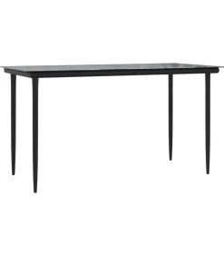 5-delige Tuinset met kussens poly rattan zwart