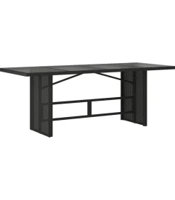 7-delige Tuinset met kussens poly rattan zwart