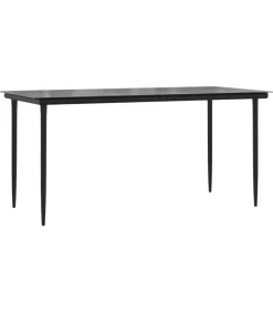 5-delige Tuinset met kussens poly rattan zwart