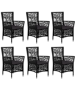 7-delige Tuinset poly rattan zwart