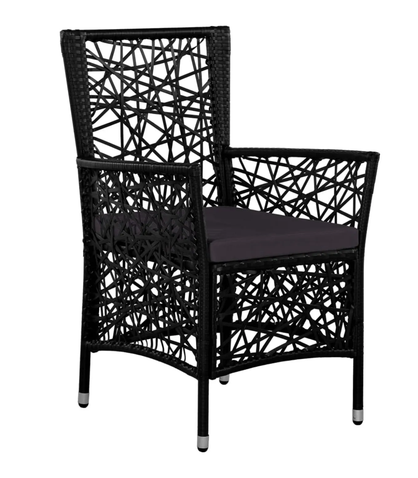 7-delige Tuinset poly rattan zwart