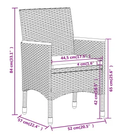 3-delige Tuinset poly rattan grijs