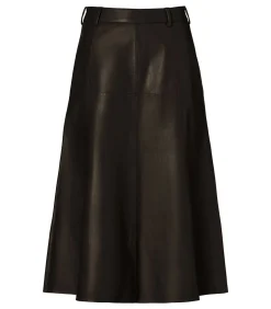 Delilah Leren Rok Donkerbruin