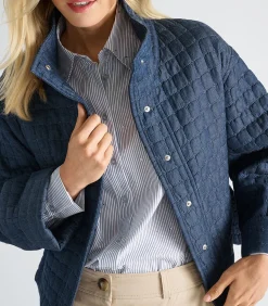 Donkerblauw jasje met opstaande kraag