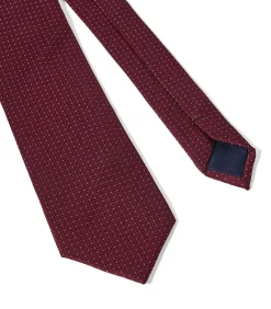 Donkerrode stropdas van zijde met Polo Club-logo