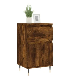 Dressoir 40x35x70 cm bewerkt hout gerookt eikenkleurig