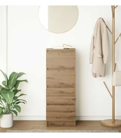 Dressoir 37,5x35x99 cm spaanplaat ambachtelijk eikenkleurig