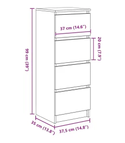 Dressoir 37,5x35x99 cm spaanplaat ambachtelijk eikenkleurig