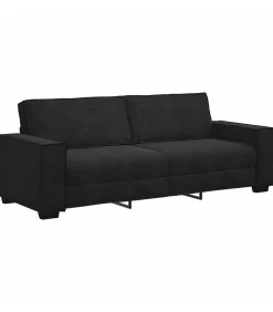 Driezitsbank 180 cm fluweel zwart