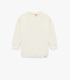 Ecru Babypullover Lang met Ronde Hals