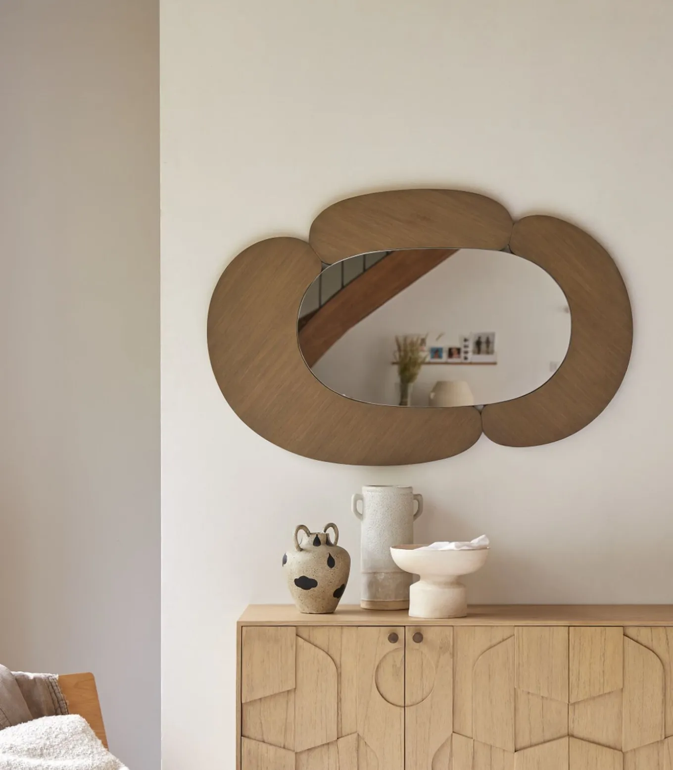 Eda - Ovale spiegel in licht mindihout 115 x 75 cm