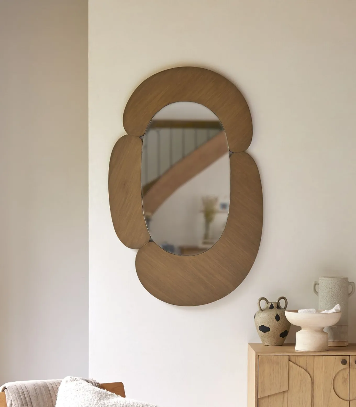 Eda - Ovale spiegel in licht mindihout 75 x 115 cm