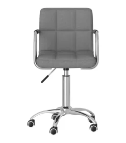 Eetkamerstoel draaibaar stof lichtgrijs