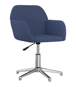 Eetkamerstoelen 2 st draaibaar stof blauw