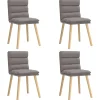 Eetkamerstoelen 4 st draaibaar stof taupe