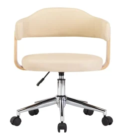 Eetkamerstoelen 6 st draaibaar 6 st kunstleer crèmekleurig