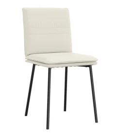 Eetkamerstoelen 6 st fluweel crèmekleurig