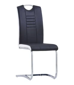 Eetkamerstoelen 6 st kunstleer zwart