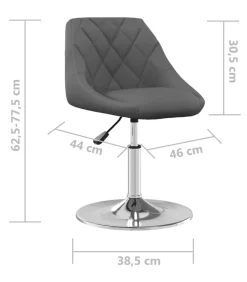 Eetkamerstoelen draaibaar 6 st fluweel donkergrijs