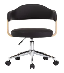 Eetkamerstoelen draaibaar 2 st kunstleer zwart