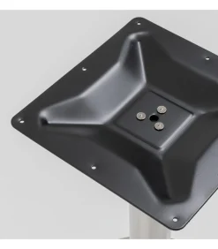 Eettafel 60 x 60 cm zilveren poot en terrazzo/gouden coating