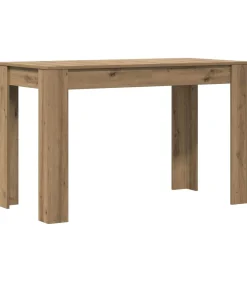 Eettafel 120x60x76 cm bewerkt hout artisanaal eikenkleur