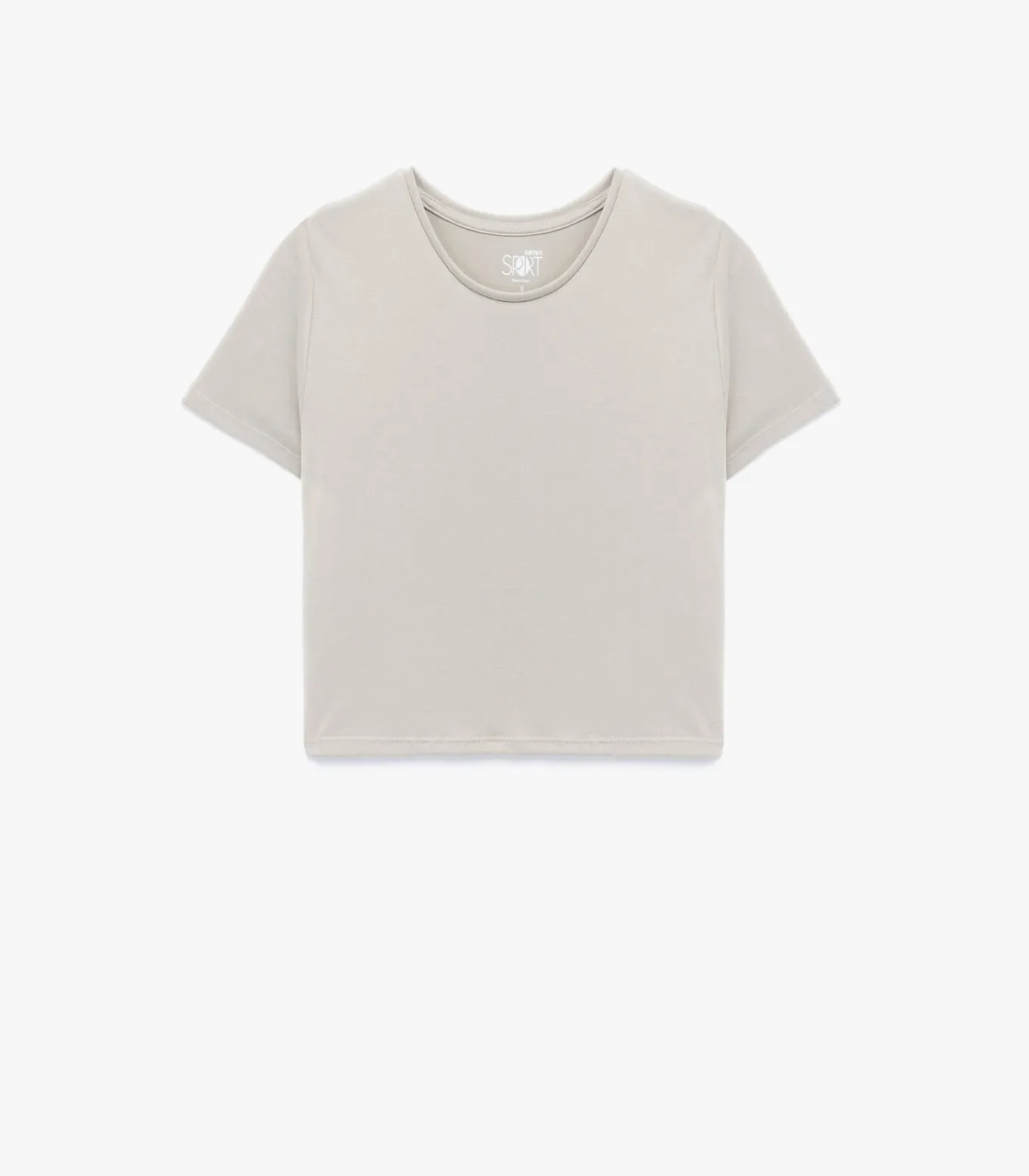 Ekru T-shirt Modal Korte Mouwen Ronde Hals