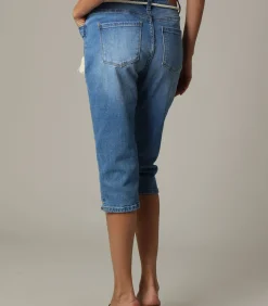 ELARA - Lange, casual bermudashort van slim-fit blauw denim